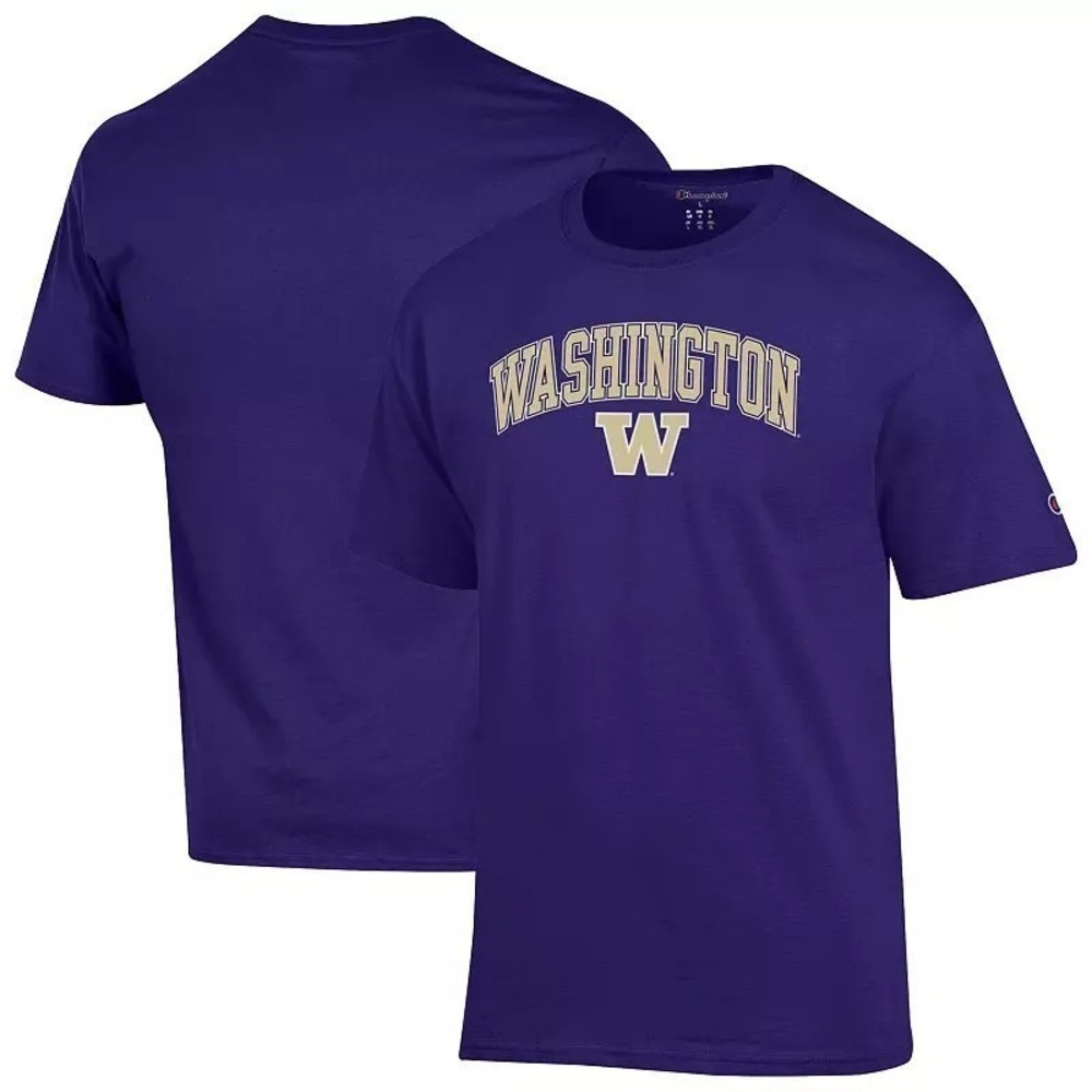 Champion  Purple Washington Huskies Arch Over Logo T-Shirt Men's XXL